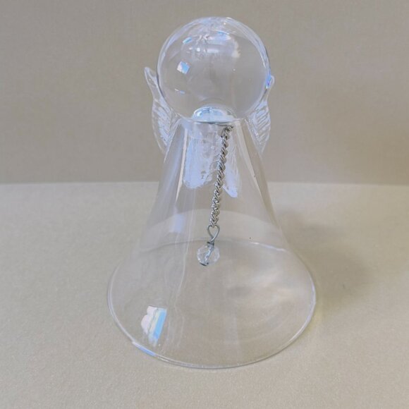 Elegant Glass Angel Table Bell Figurine With Chain Decoration Christmas Holiday - Picture 10 of 10